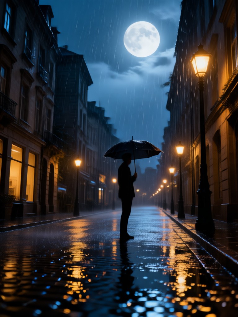 Animiertes Foto mit Regenhintergrund