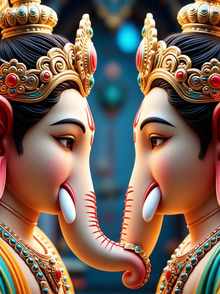 Blessing pose Ganpati AI generation