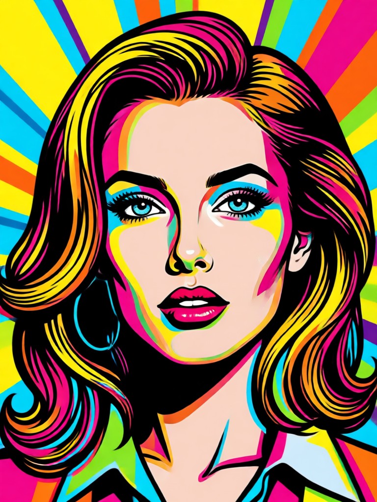 Cityscape in a retro 60s pop art poster style