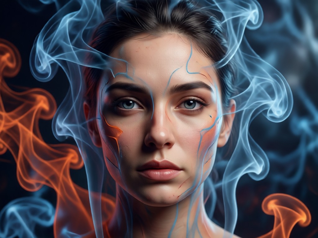Smoke blended perfectly behind a portrait subject