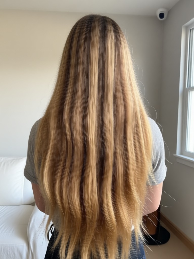 AI long hair on group photo edit