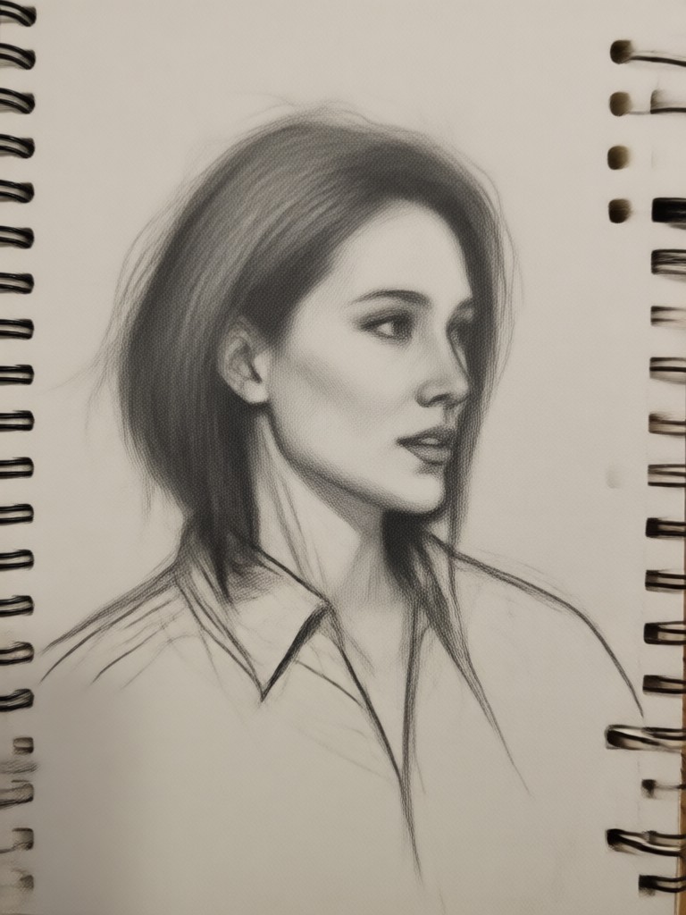 AI pencil sketch portrait of a woman