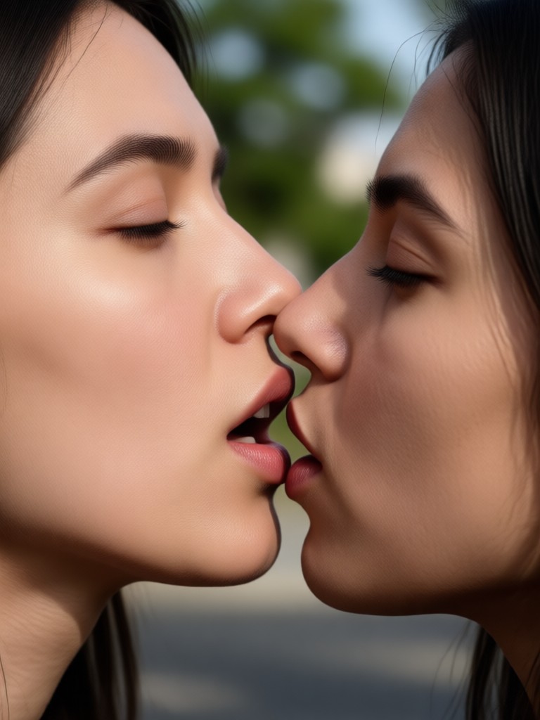Ejemplo de creador de animación de beso en retrato con IA