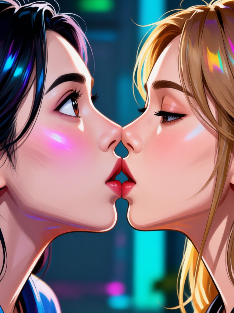 Old photo revival kiss animation