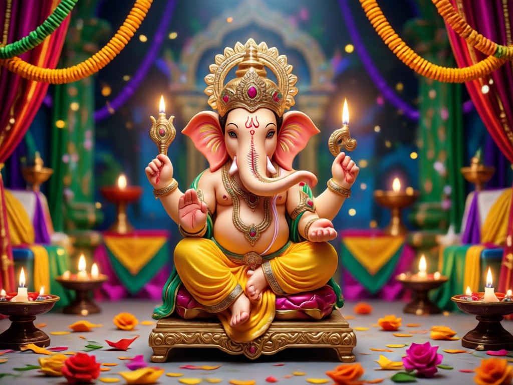 Perbandingan menunjukkan foto sebelum dan sesudah transformasi AI Ganesha