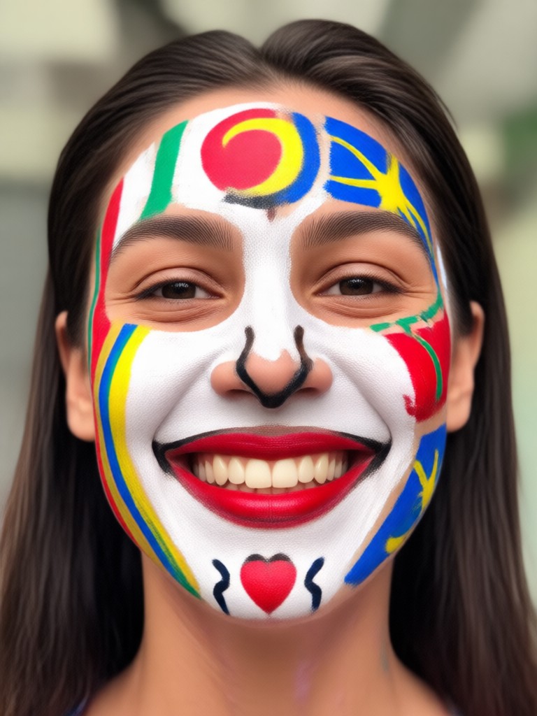 USA stars and stripes patriotic face paint
