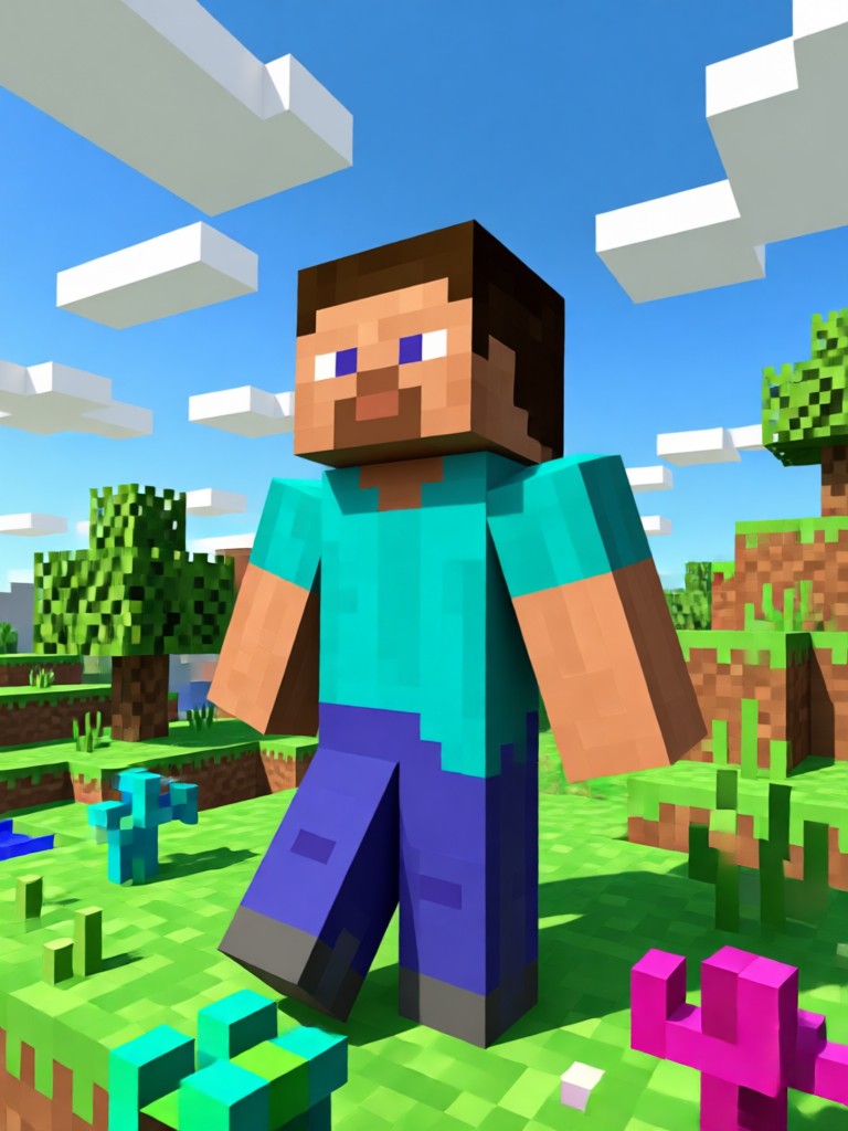 Abstract art inspired by Minecraft textures