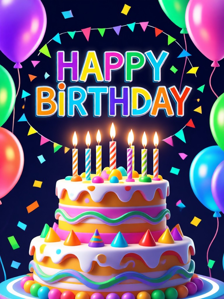 Minimalist AI birthday design for an adult