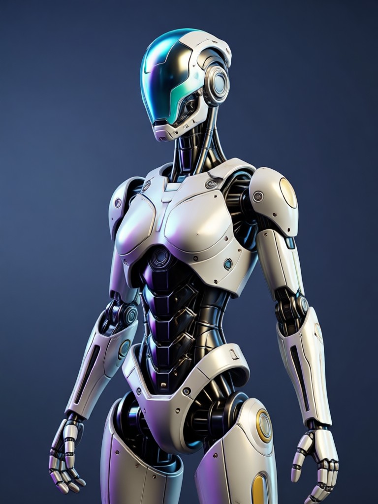 AI action figure with detailed cyberpunk armor