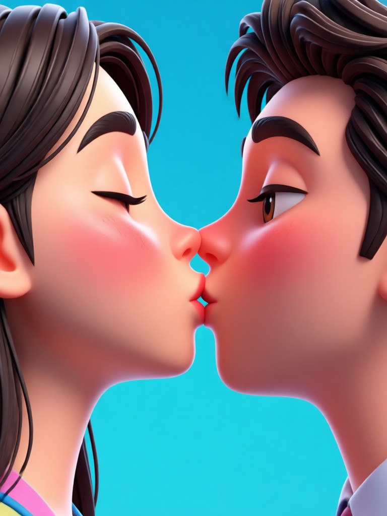 고딕 스타일 3D 키스 애니메이션
