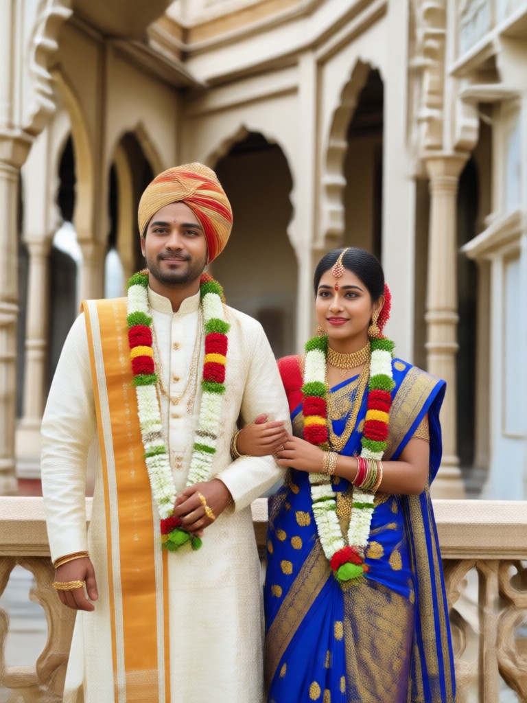 AI generated Maharashtrian engagement photo