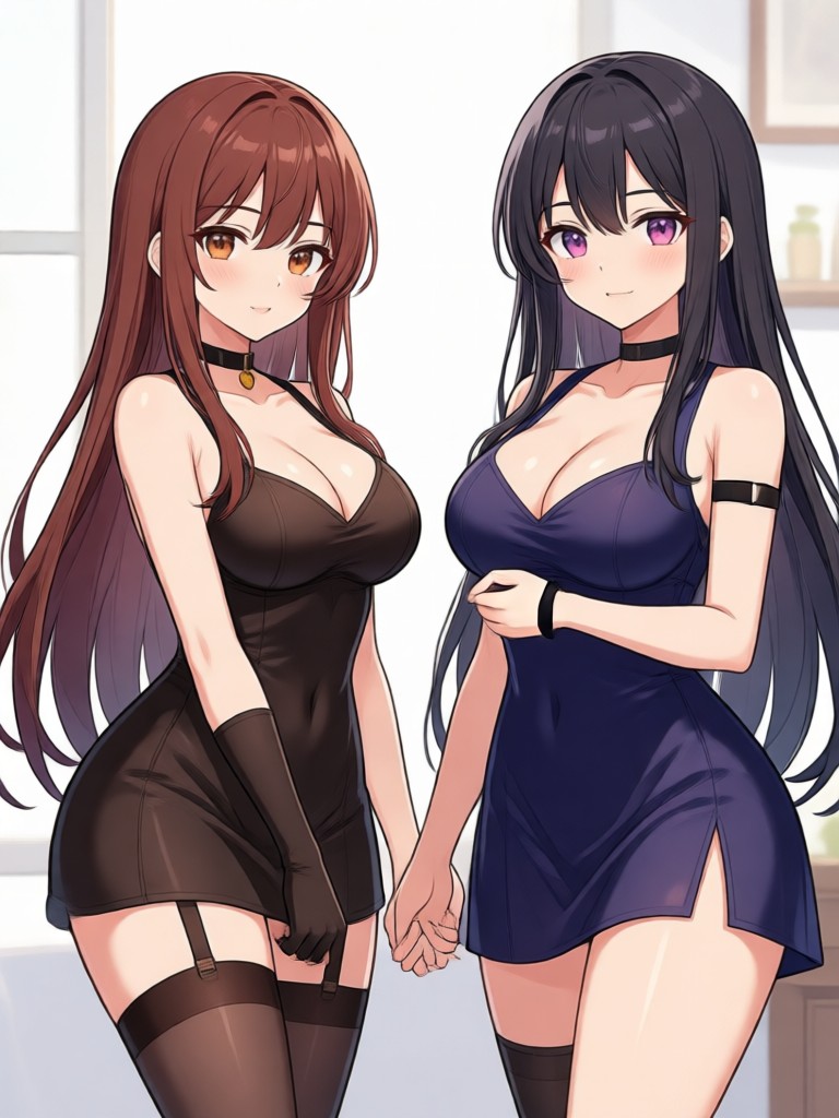 Cute yet alluring anime girl portrait