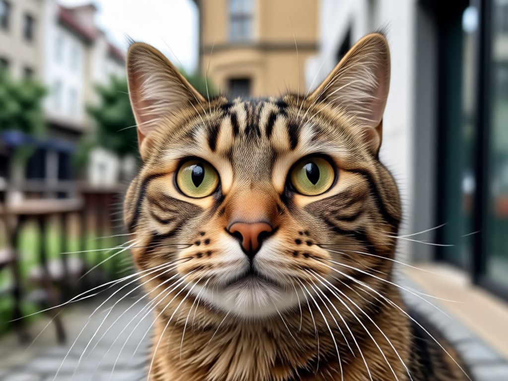 Cat photo turning into AI portrait