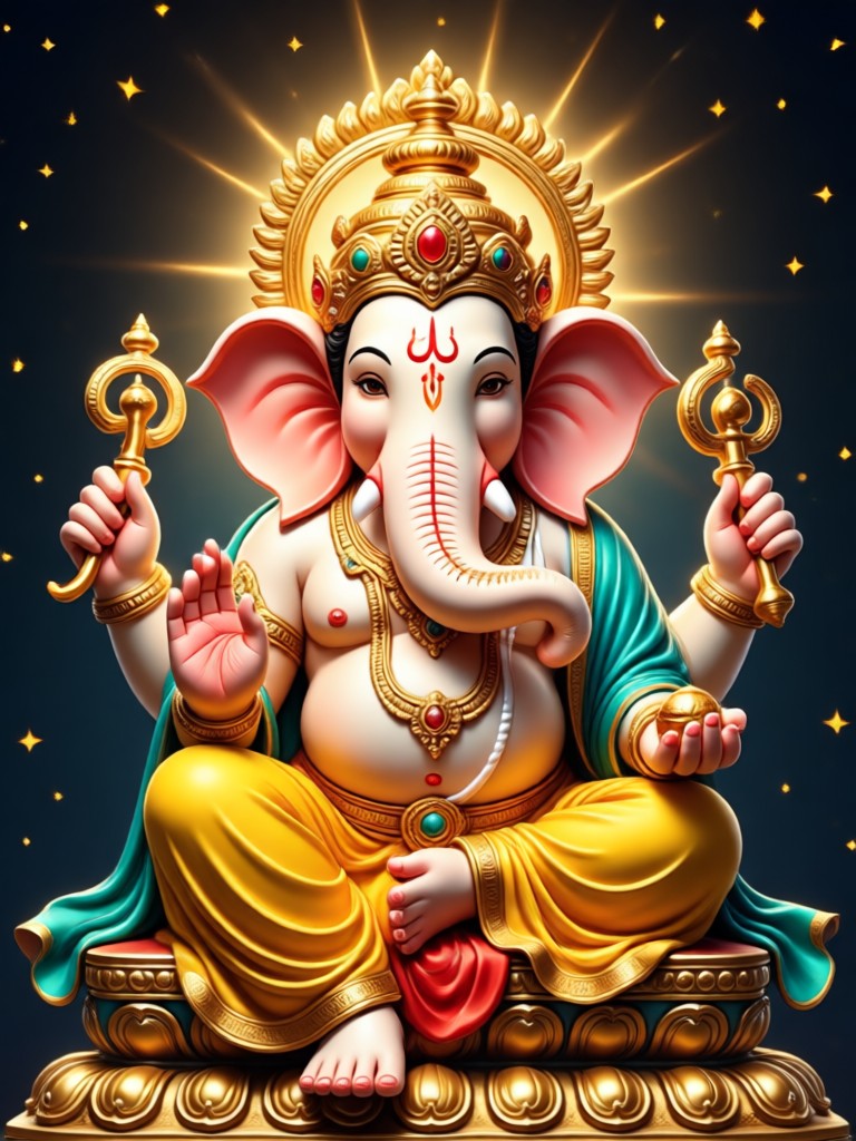 Ancient manuscript style AI art of Ganesha