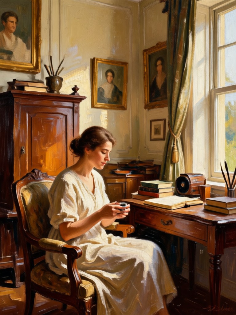 Cityscape transformed into oil painting art