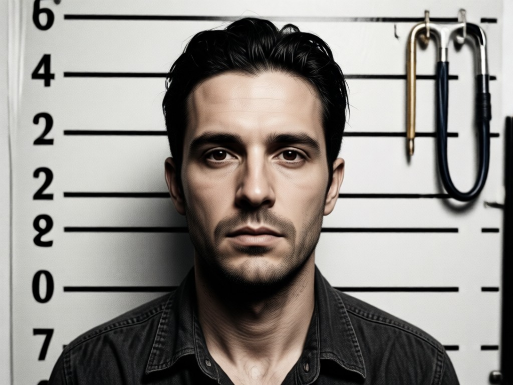Dieselbe Person mit angewandtem Mugshot-Stil, bei dem die Merkmale erhalten bleiben