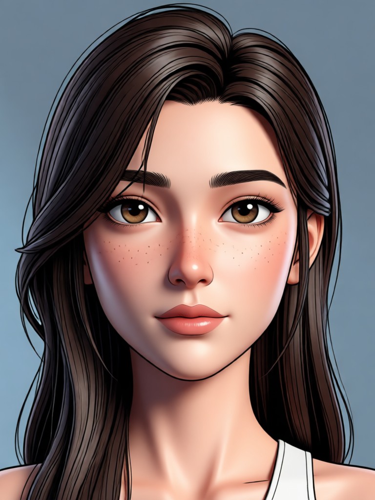 Anime style 3D portrait with vibrant colors