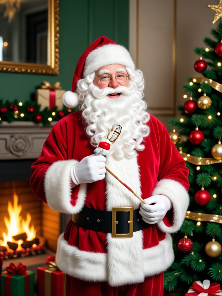 Santa with a group of carolers