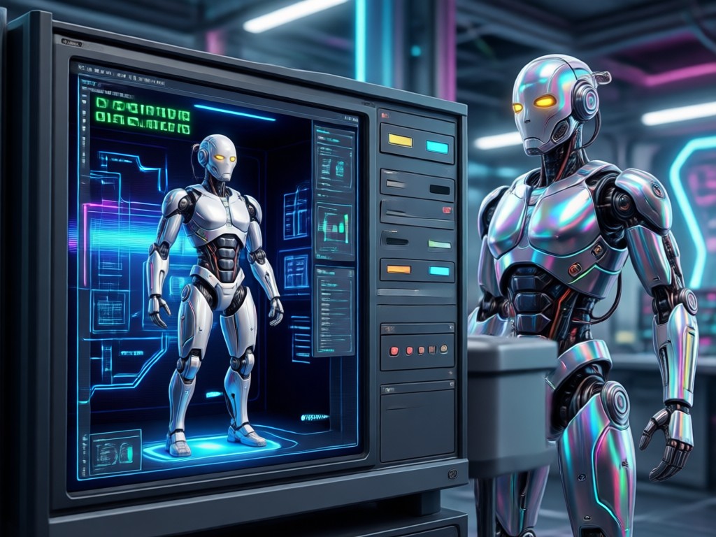 Tekstur 3D realistis pada action figure hasil AI