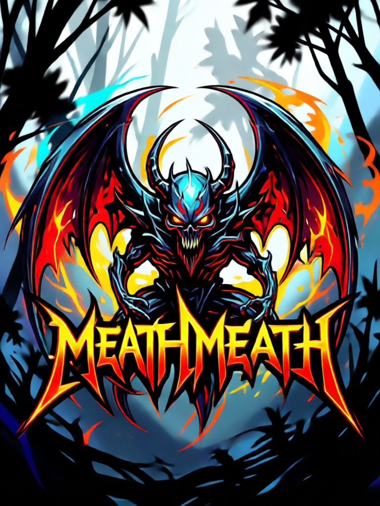 Old school death metal logo with muddy, chaotic lettering and bone textures