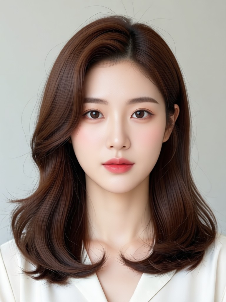 AI generated Korean hairstyle with face framing