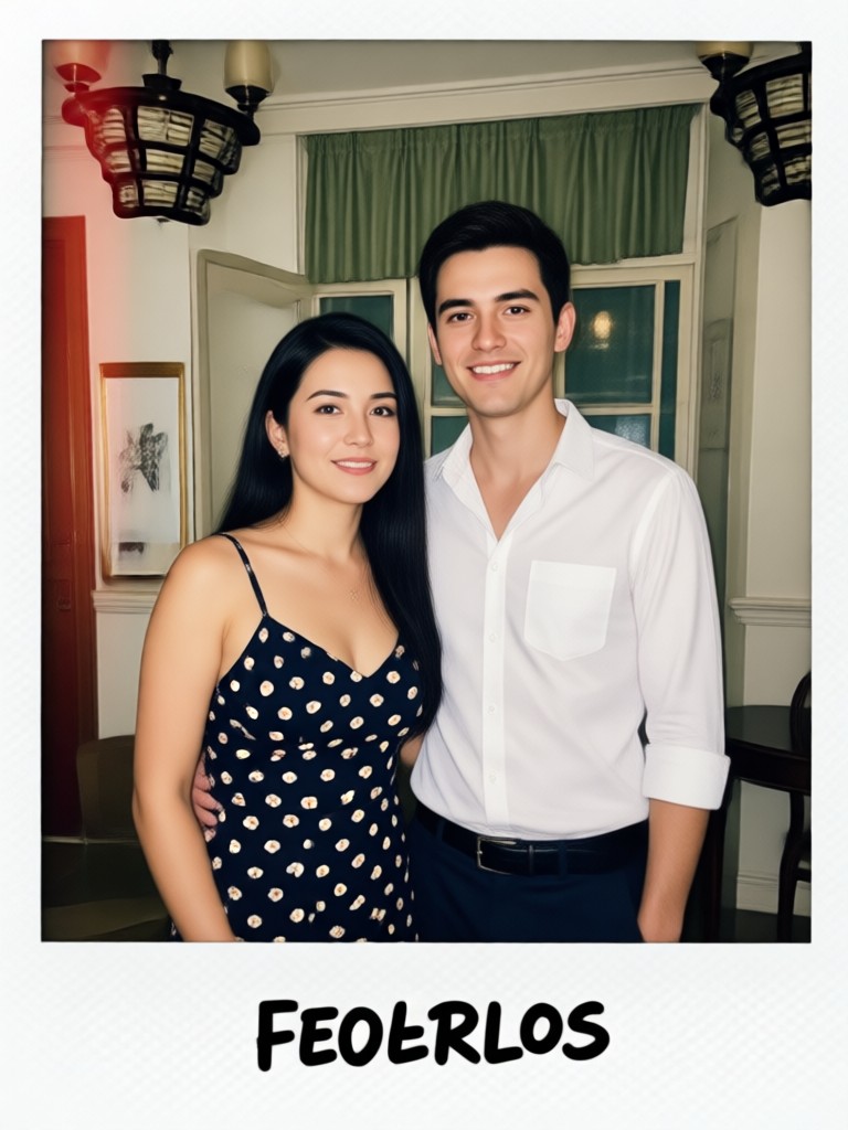 Anniversary themed AI Polaroid couple generator result