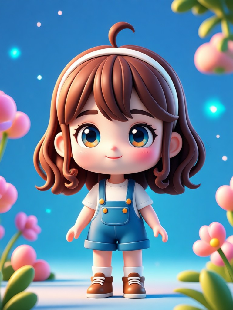 Cyberpunk-Neon-Thema-3D-Chibi-Junge