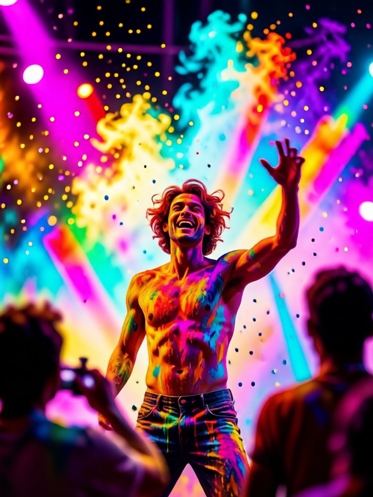Festive Holi greeting card created with AI