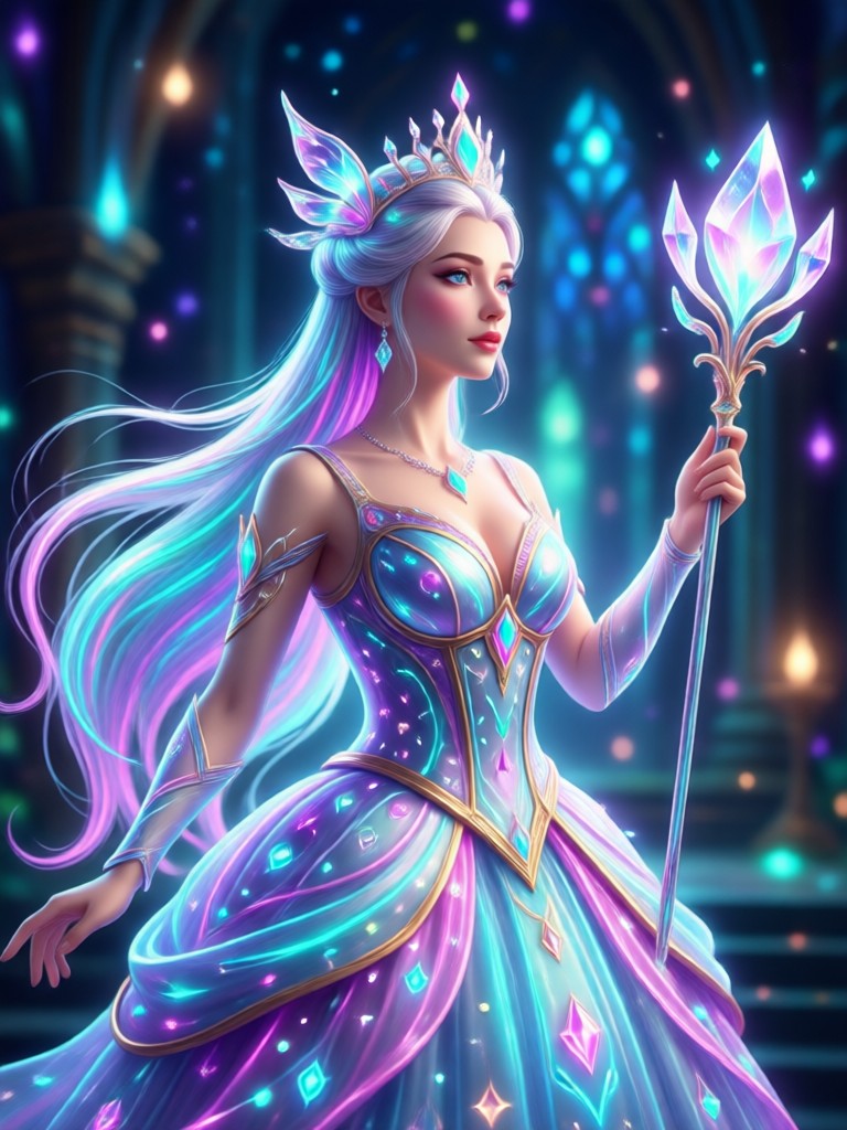 Captura de tela do aplicativo mostrando a interface de transformação de princesa por IA