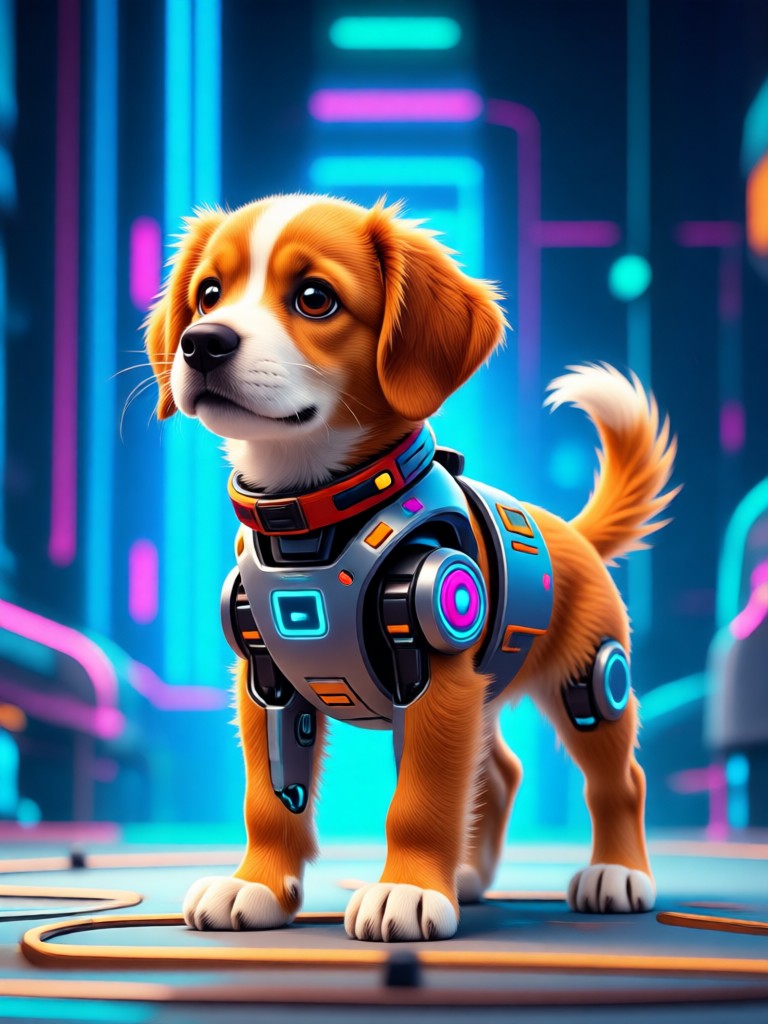 3D clay render puppy trend image