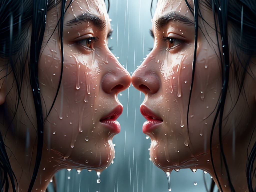 Interfaz simple de un toque para generar videos de beso bajo la lluvia