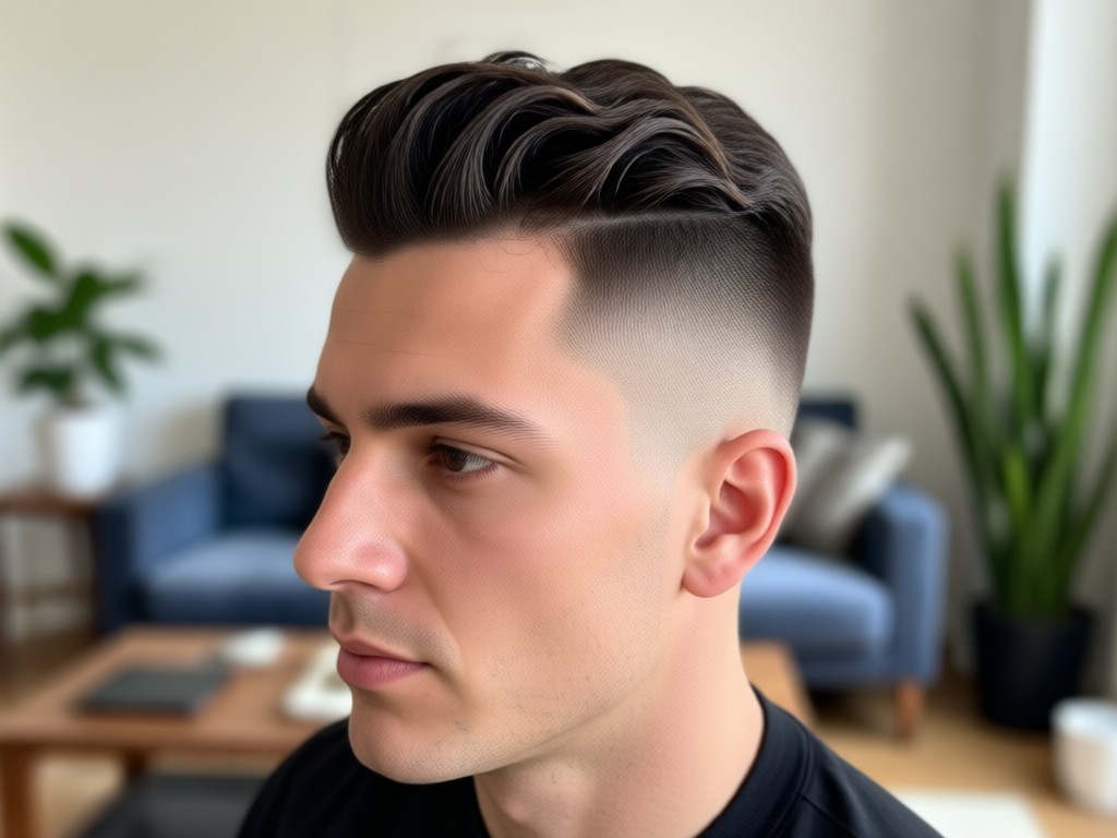 Man making confident decision using AI buzz cut preview