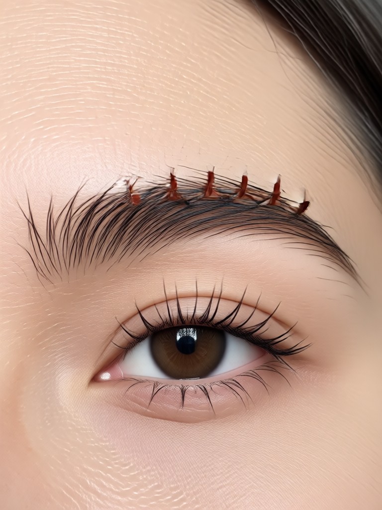 Close-up detail of AI-generated hair strokes
