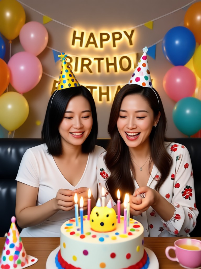 컨페티가 있는 재미있고 장난기 넘치는 생일 영상