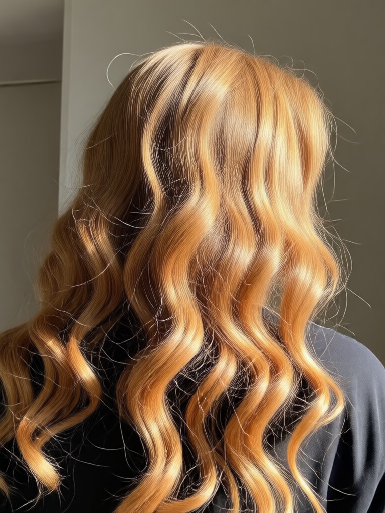 Elegant, defined curls generated by the AI hairstyle tool