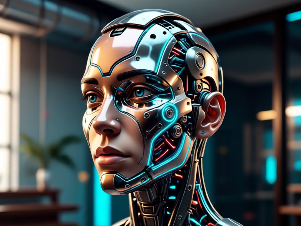 Professional using AI face generator for project