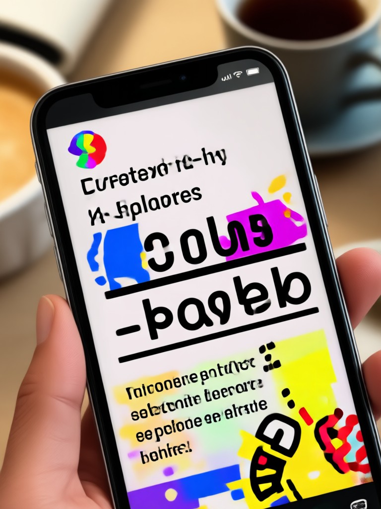 Bold promotional text on a product image