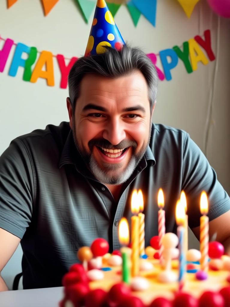 축제 효과가 포함된 생일 영상