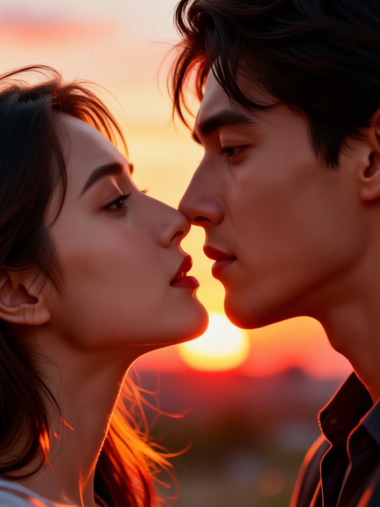 슬로우 모션 로맨틱 키스 영상