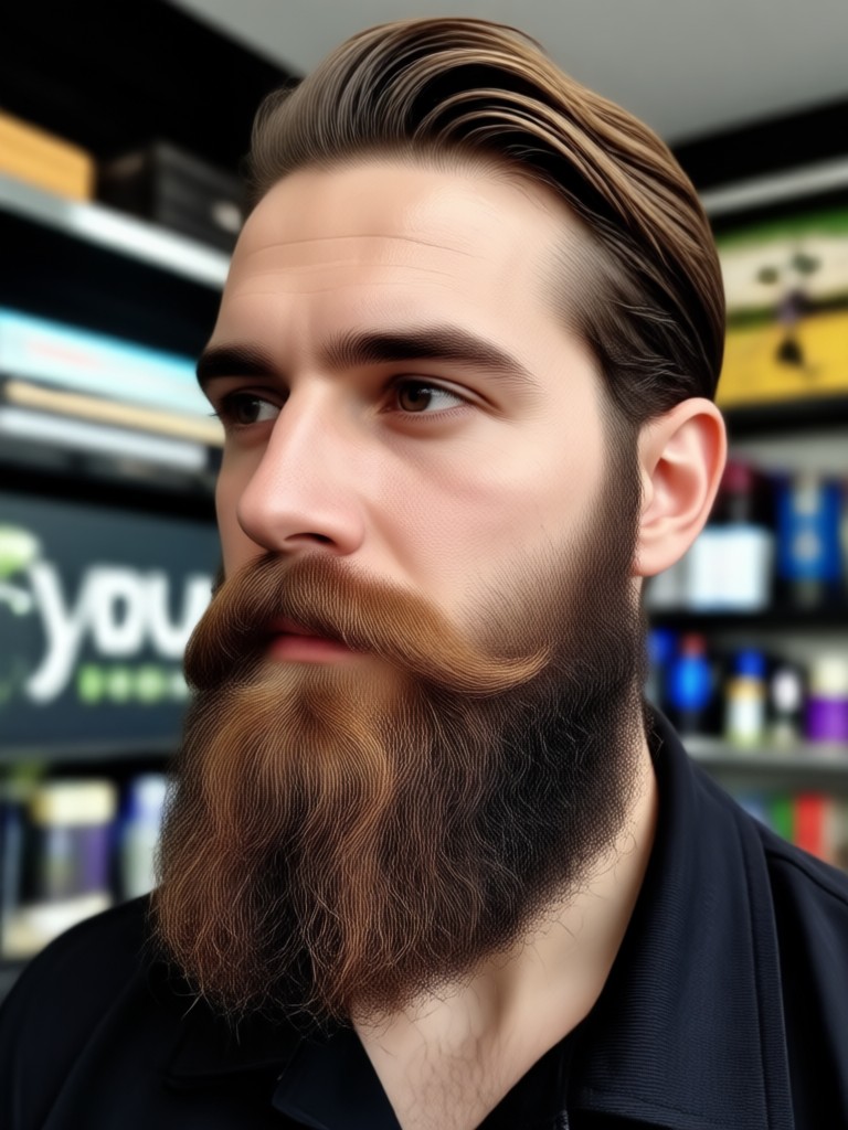 Man with full beard generated by AI