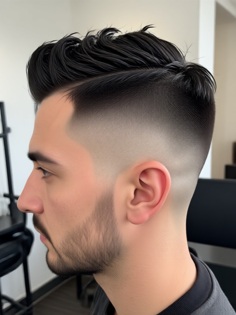 Buzz cut AI pada bentuk wajah oval