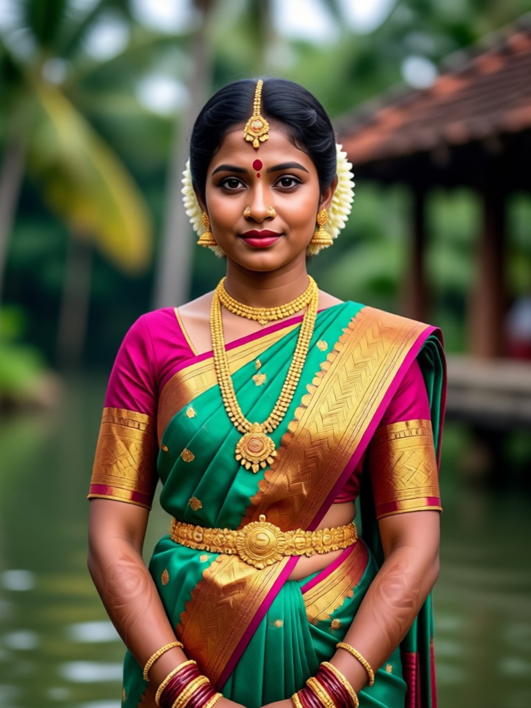 Traditional Kerala bridal look photo generation