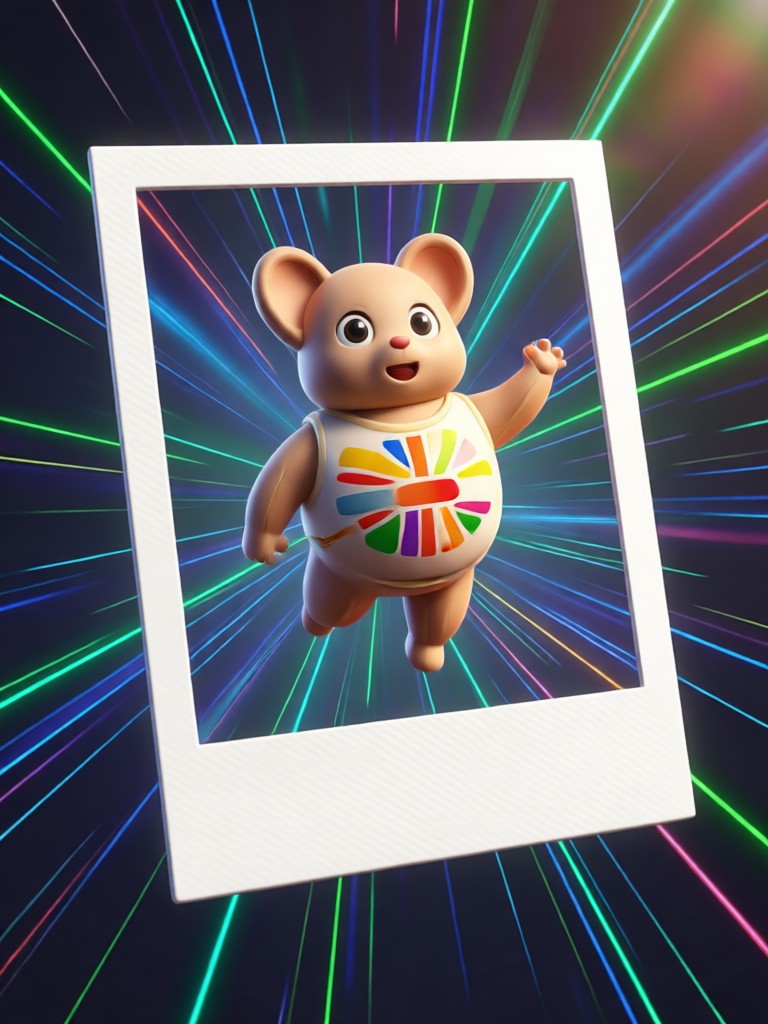 Pet photo in animated polaroid frame
