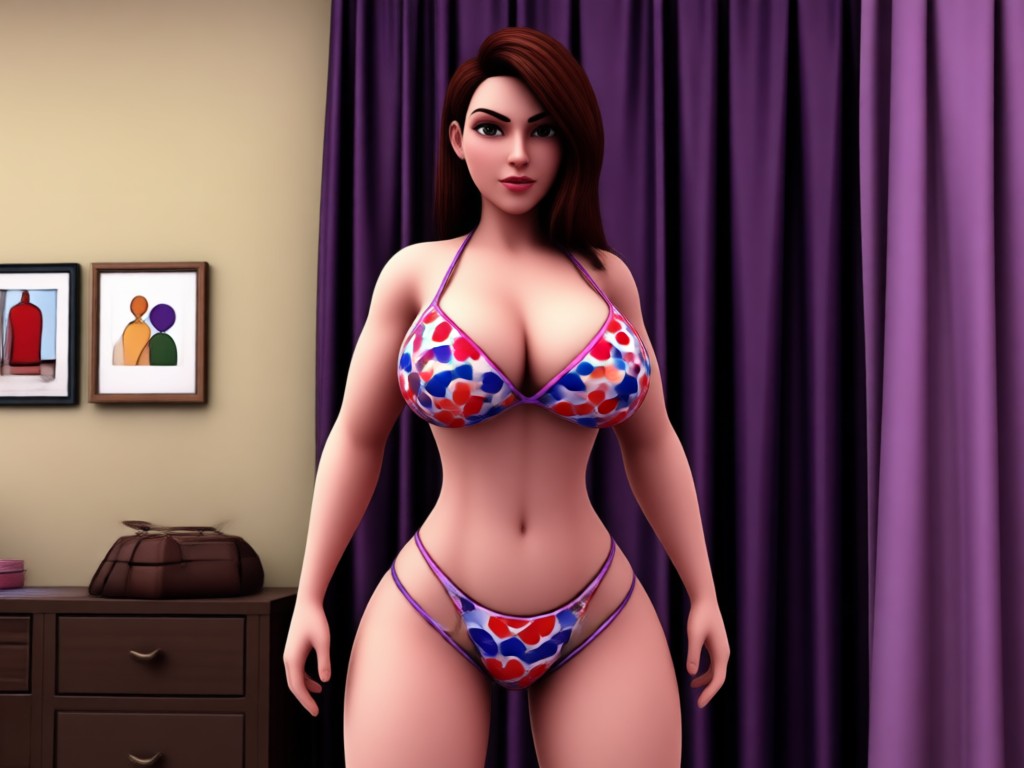 Phone screen showing a 3D adult animation render