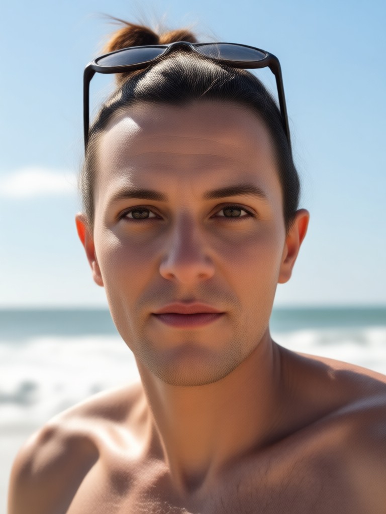 Dramatic AI portrait of a dirt bike on a wet sand beach