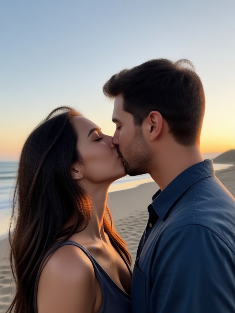 Personalized anniversary kiss video AI generated