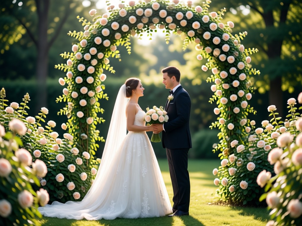 ビンテージスタイルのAI結婚写真作例