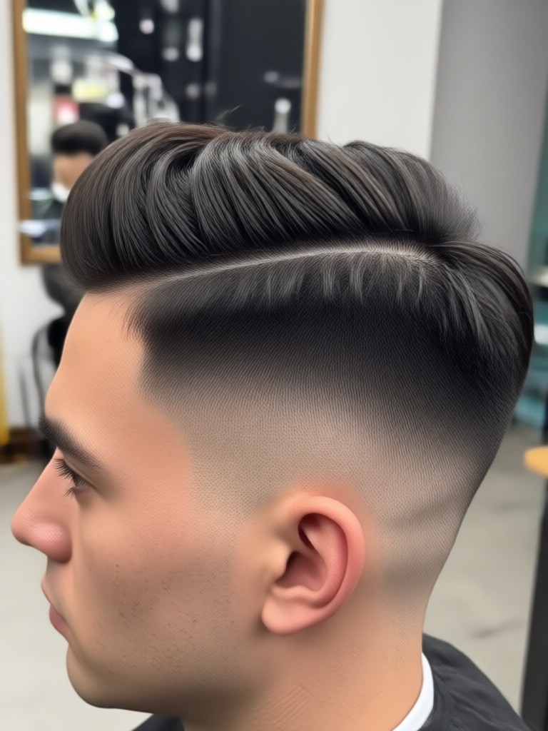AI generated taper fade with hard part