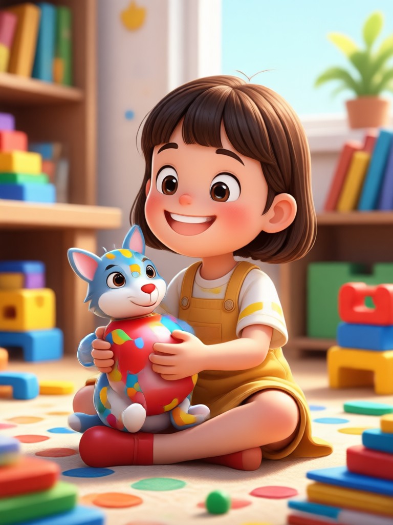 AI generated childhood photo of a woman smiling