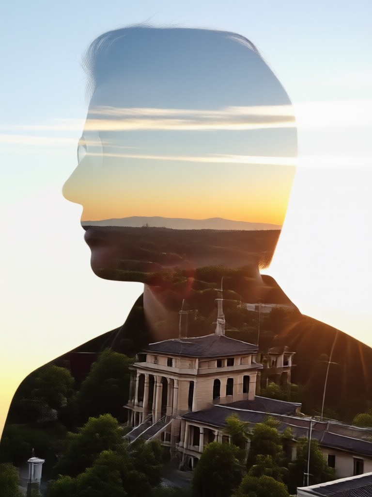 Double Exposure mit Blumenmustern